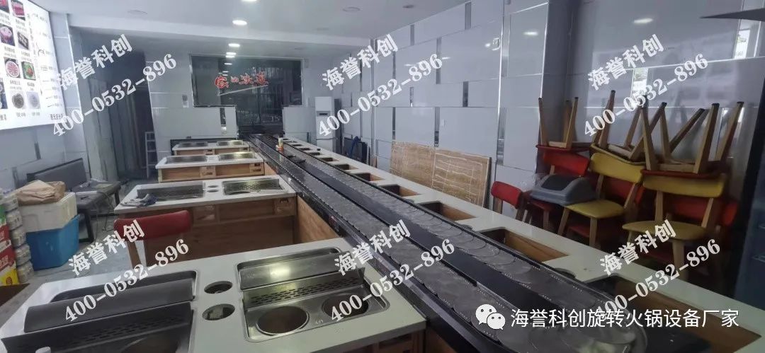 海譽科創(chuàng)山東青島涮烤一體旋轉火鍋設備安裝完成