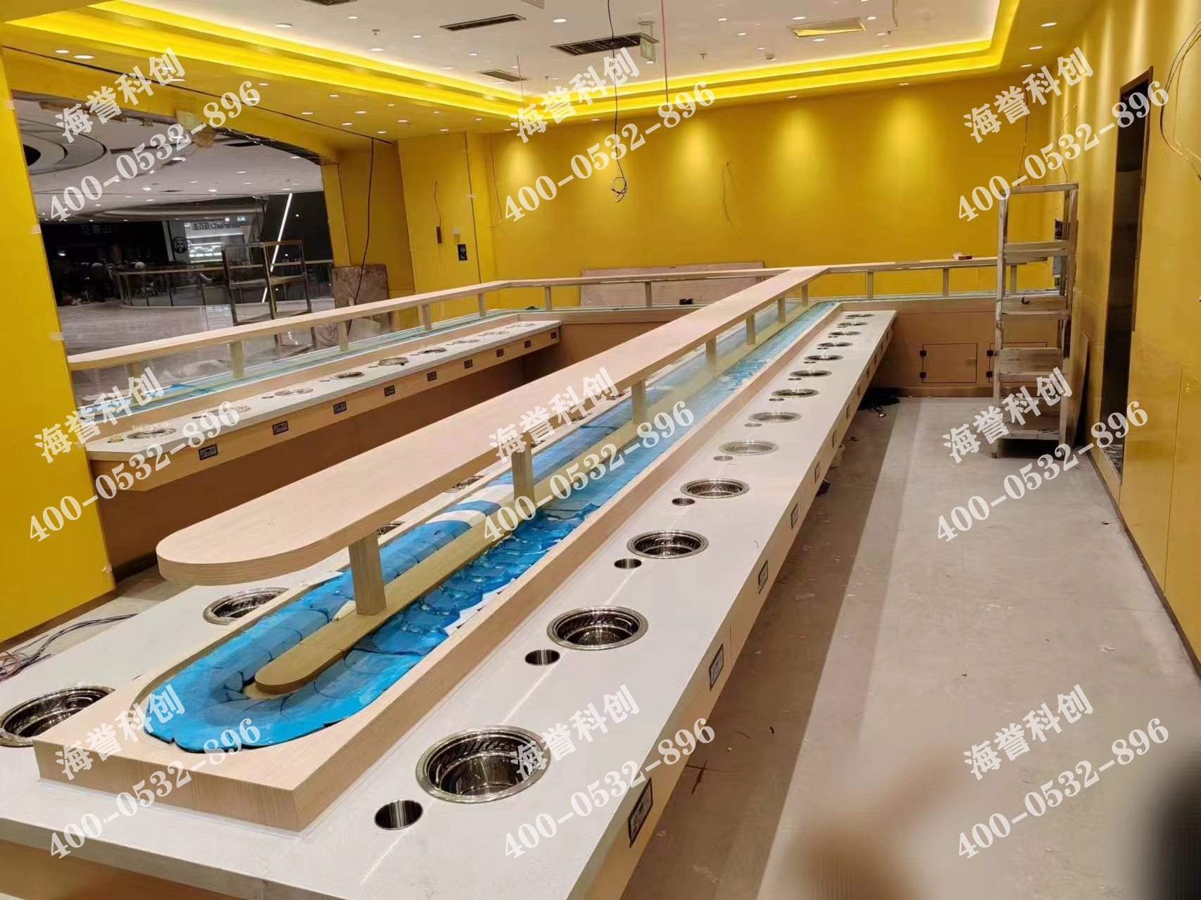 海譽科創(chuàng)合作伙伴單涮無煙小火鍋設(shè)備配備加濕器安裝完成